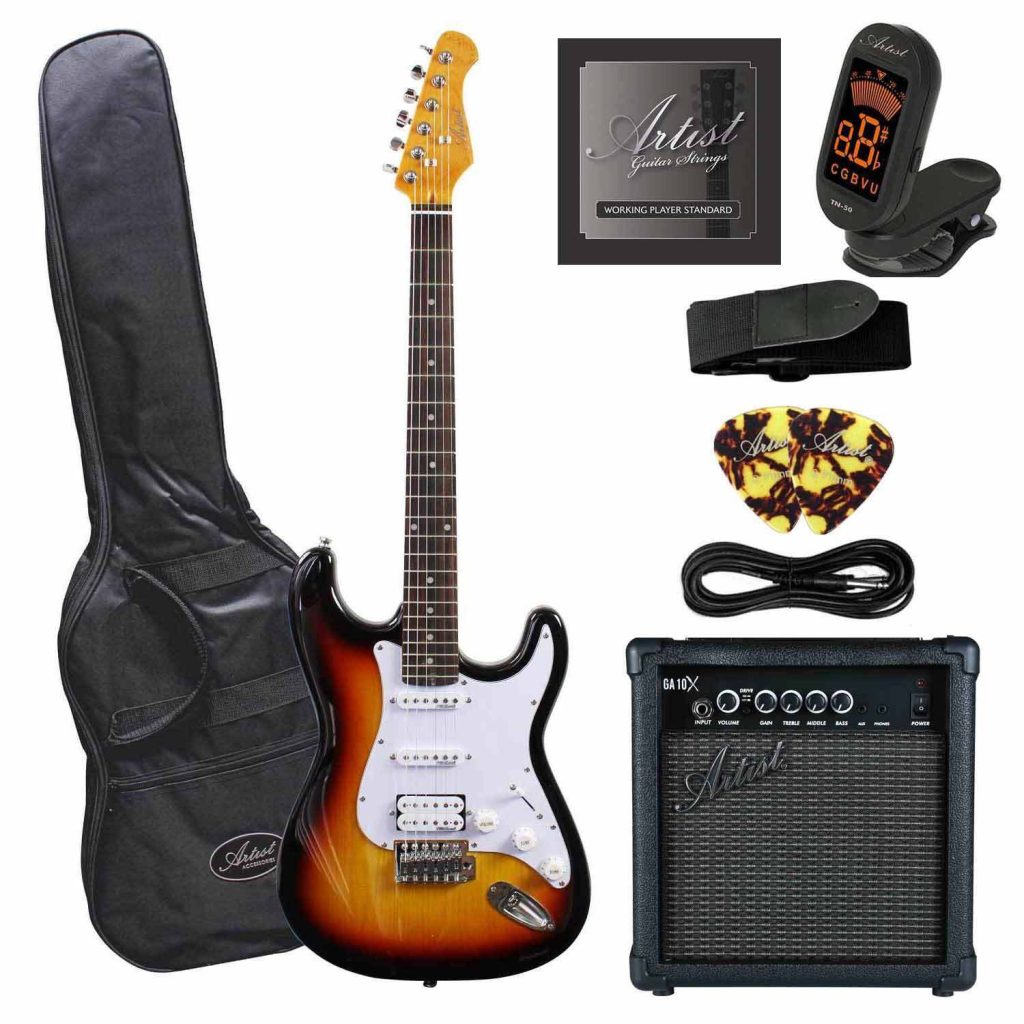 Humbucker Sunburst Electric Guitar Package + Amp - Guitar Lessons